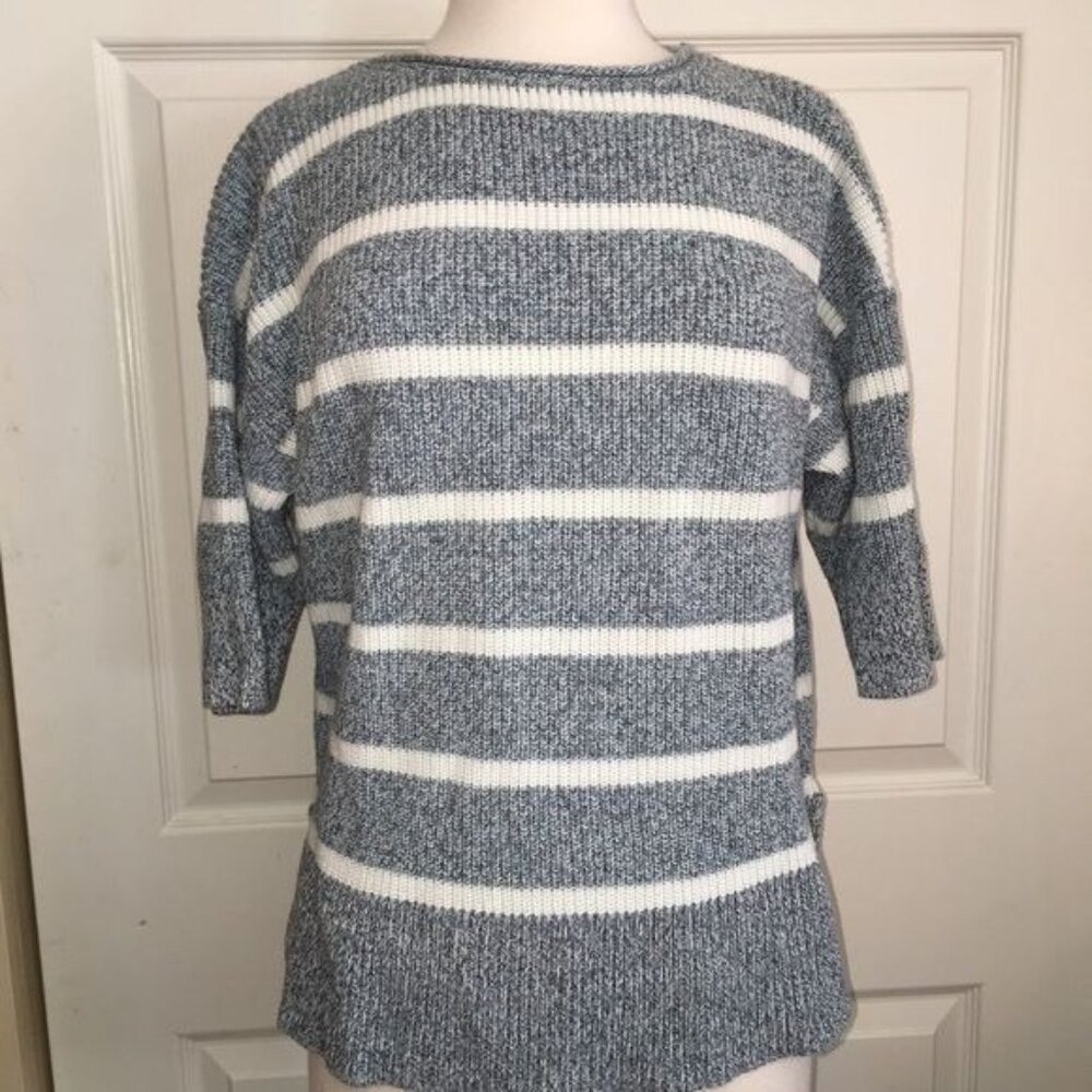 GAP XS grey white oversized thick sweater EUC